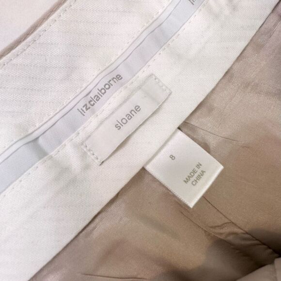 Liz Claiborne Dress Pants Womens 8 Sloane Wool Tan  Career Boot Straight Cut NEW - Picture 6 of 10